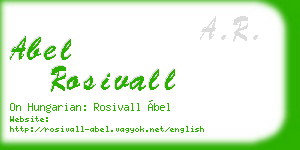abel rosivall business card